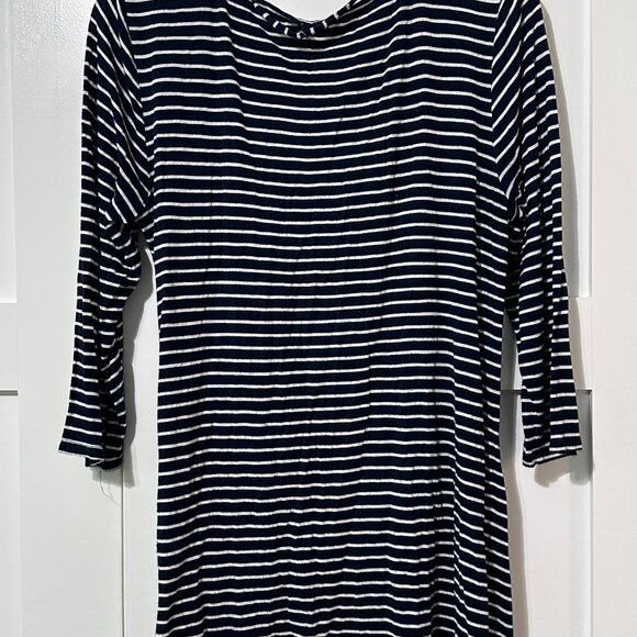 Maurices Knot Front Tunic Navy Blue Striped Size XL - Picture 3 of 5